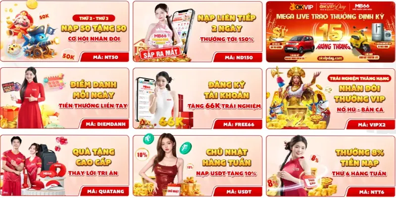mb66 nhiều ưu đãi cho thành viên mới năm 2026